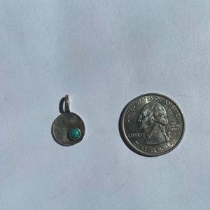 Oxidized Silver Pendent with Turquoise